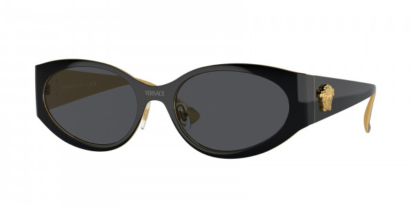 Versace VE2263 Sunglasses, 143387 BLACK DARK GREY (BLACK)
