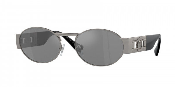 Versace VE2264 Sunglasses, 10016G MATTE GUNMETAL GREY MIRROR SIL (GREY)