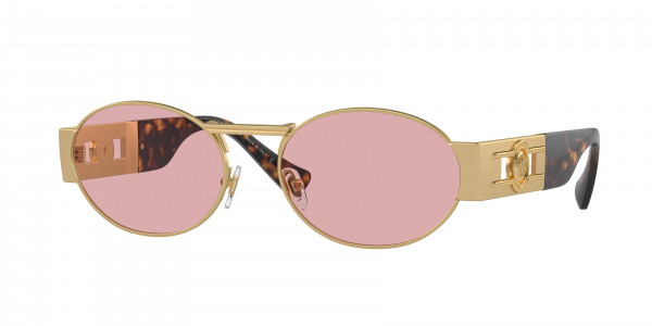 Versace VE2264 Sunglasses, 100284 MATTE GOLD LIGHT VIOLET (GOLD)