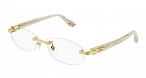 Cartier CT0455OJ Eyeglasses, 001 - SILVER with BURGUNDY temples and TRANSPARENT lenses