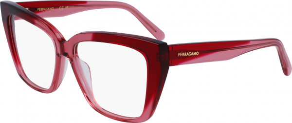 Ferragamo SF2939N Eyeglasses, (617) TRANSPARENT BURGUNDY/ANTIQUE R