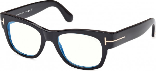 Tom Ford FT5040-B Eyeglasses, 001 - Shiny Black / Shiny Black