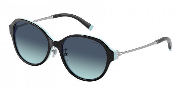 Tiffany & Co. TF4181D Sunglasses, 80559S BLACK ON TIFFANY BLUE AZURE GR (BLACK)