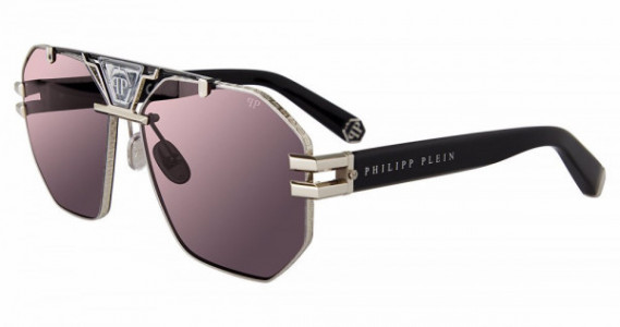 Philipp Plein SPP077M Sunglasses, PALLADIUM/BLACK/SANDBLASTED (0