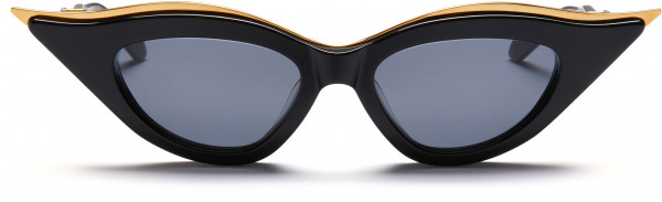 Valentino V - GOLDCUT - II Sunglasses, Black - Yellow Gold w/ Dark Grey - AR