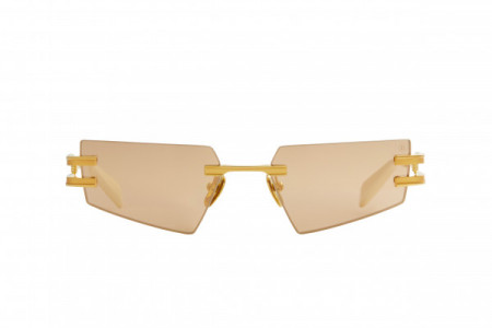 Balmain FIXE Sunglasses, White Gold- Matte White Gold - Bone w/ Brown - Rose Gold Mirror - AR