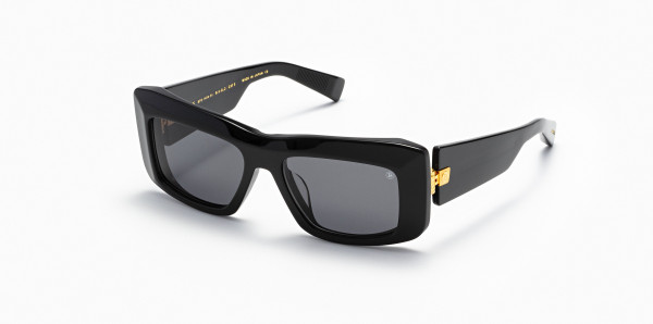 Balmain ENVIE Sunglasses, Black -  Gold w/ Dark Grey - AR