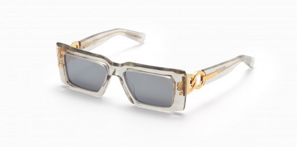Balmain IMPERIAL Sunglasses, Grey Crystal with Gold Flakes - Gold w/ Dark Grey - White Gold Flash - AR