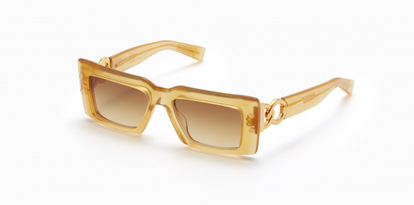 Balmain IMPERIAL Sunglasses, Cloudy Amber - Gold w/ Dark Brown to Amber - AR