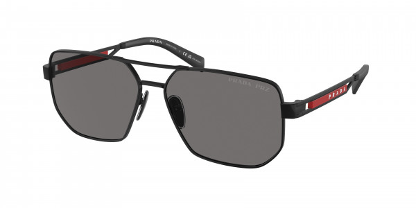 Prada Linea Rossa PS 51ZS Sunglasses, 1BO02G MATTE BLACK DARK GREY POLAR (BLACK)