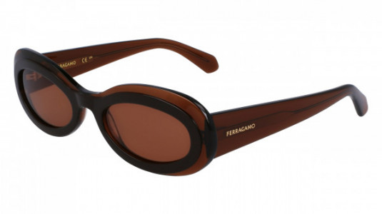 Ferragamo SF2003S Sunglasses, (233) TRANSPARENT BROWN/BROWN