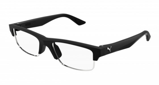 Puma PU0406O Eyeglasses, 001 - BLACK with TRANSPARENT lenses