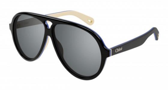 Chloé CH0211S Sunglasses, 004 - BLACK with SILVER lenses