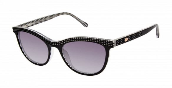 Lulu Guinness L193 Sunglasses, Black/White (BLK)