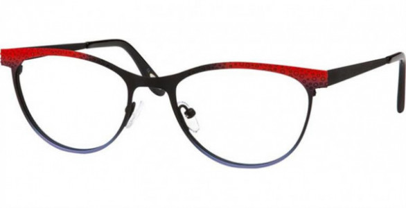 Glacee GL6733 Eyeglasses, C2 BLACK/RED/LT PURP