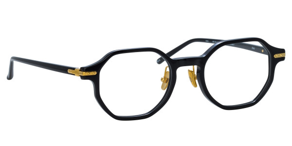 Linda Farrow LF85LB AXIS Eyeglasses, (001) BLACK/ YELLOW GOLD