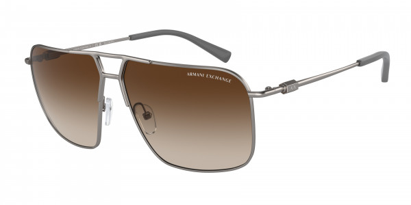Armani Exchange AX2050S Sunglasses, 600373 MATTE GUNMETAL POLAR BRONZE (GREY)