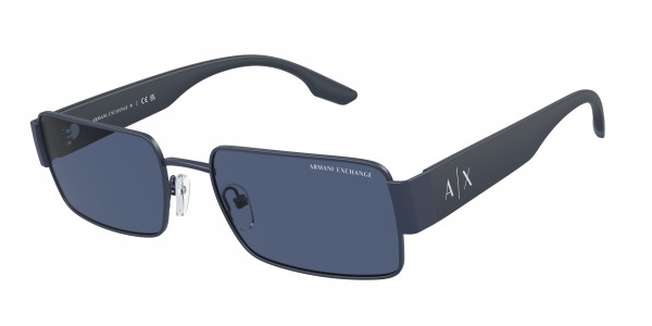 Armani Exchange AX2052S Sunglasses, 609980 MATTE BLUE DARK BLUE (BLUE)