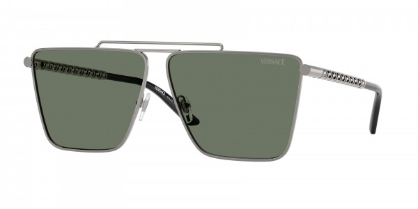 Versace VE2266 Sunglasses, 10013H GUNMETAL DARK GREEN (GREY)