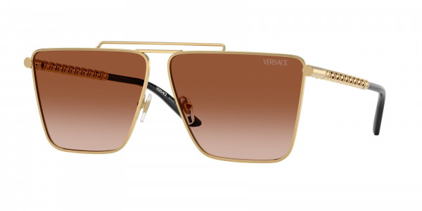 Versace VE2266 Sunglasses, 100213 GOLD BROWN GRADIENT (GOLD)