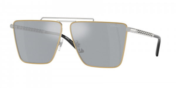 Versace VE2266 Sunglasses, 15141U GOLD/SILVER BLUE MIRROR SILVER (GOLD)