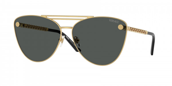 Versace VE2267 Sunglasses, 100287 GOLD DARK GREY (GOLD)