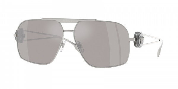 Versace VE2269 Sunglasses, 10006G SILVER LIGHT GREY MIRROR SILVE (SILVER)