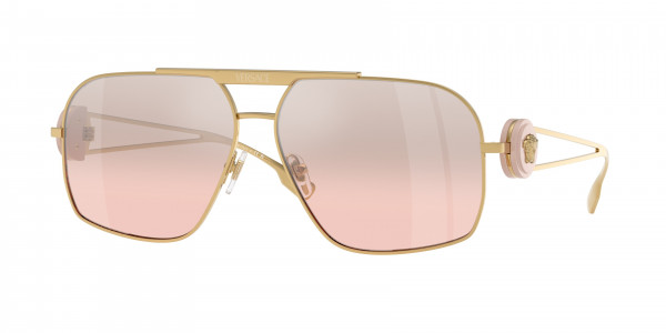 Versace VE2269 Sunglasses, 10027E GOLD LIGHT PINK MIR GRADIENT S (GOLD)