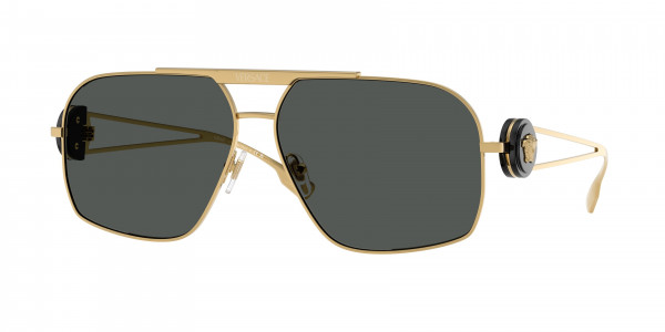 Versace VE2269 Sunglasses, 100287 GOLD DARK GREY (GOLD)