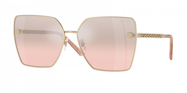Versace VE2270D Sunglasses, 12527E PALE GOLD LIGHT PINK MIR GRADI (GOLD)