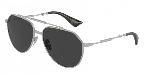 Dolce & Gabbana DG2302 Sunglasses, 136648 MATTE SILVER POLAR BLACK (SILVER)