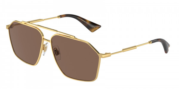 Dolce & Gabbana DG2303 Sunglasses, 02/73 GOLD DARK BROWN (GOLD)