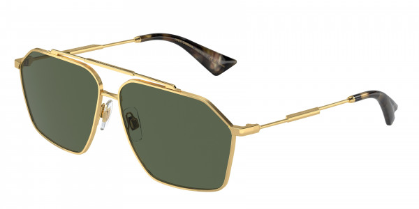 Dolce & Gabbana DG2303 Sunglasses, 02/9A GOLD DARK GREEN POLAR (GOLD)