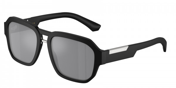 Dolce & Gabbana DG4464 Sunglasses, 25256G MATTE BLACK GREY MIRROR BLACK (BLACK)