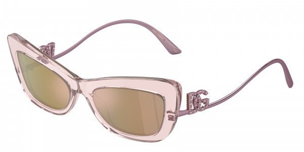 Dolce & Gabbana DG4467B Sunglasses, 31486X TRANSPARENT ROSE LIGHT BROWN M (PINK)