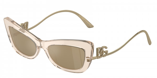 Dolce & Gabbana DG4467B Sunglasses, 343203 TRANSPARENT CAMEL CLEAR MIRROR (BROWN)
