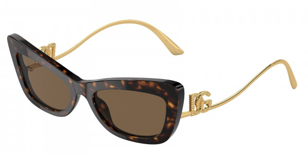 Dolce & Gabbana DG4467B Sunglasses, 502/73 HAVANA DARK BROWN (TORTOISE)