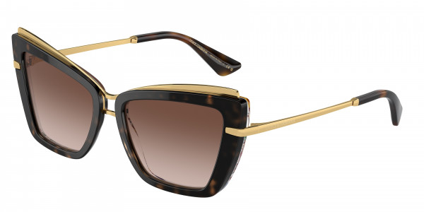 Dolce & Gabbana DG4472 Sunglasses, 321713 HAVANA ON WHITE BARROW GRADIEN (TORTOISE)