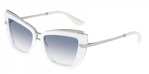 Dolce & Gabbana DG4472 Sunglasses, 337119 WHITE ON BLUE MAIOLICA CLEAR G (WHITE)