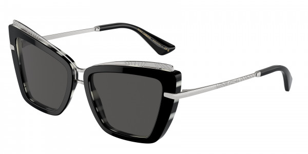 Dolce & Gabbana DG4472 Sunglasses, 337287 BLACK ON ZEBRA DARK GREY (BLACK)