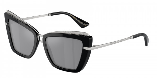 Dolce & Gabbana DG4472 Sunglasses, 501/6G BLACK GREY MIRROR BLACK (BLACK)