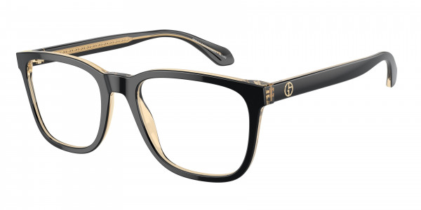 Giorgio Armani AR7255 Eyeglasses, 6084 TOP BLACK/TRASPARENT ORANGE (BLACK)