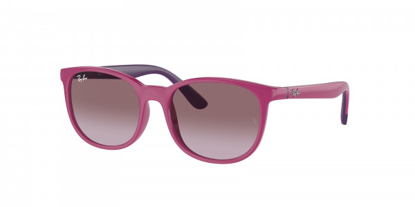 Ray-Ban Junior RJ9079S Sunglasses, 71498H FUCSIA ON RUBBER VIOLET GRADIE (PINK)