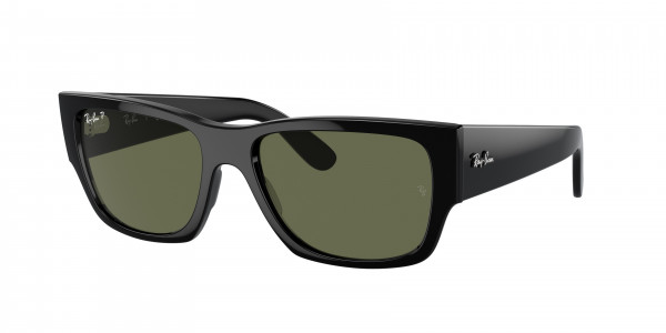 Ray-Ban RB0947SF CARLOS Sunglasses, 901/58 CARLOS BLACK POLAR GREEN (BLACK)