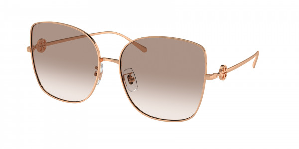 Tory Burch TY6106D Sunglasses, 335313 ROSE GOLD CLEAR GRADIENT LIGHT (GOLD)