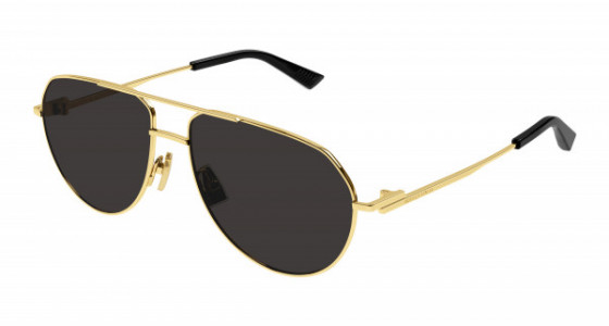 Bottega Veneta BV1302S Sunglasses, 001 - GOLD with GREY lenses