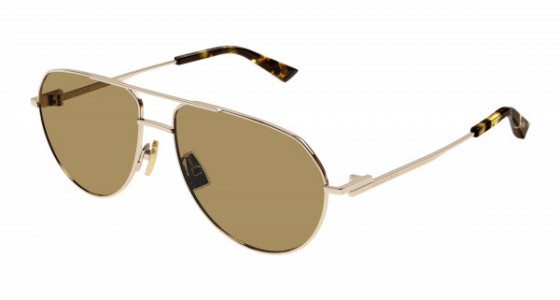 Bottega Veneta BV1302S Sunglasses, 002 - GOLD with BROWN lenses