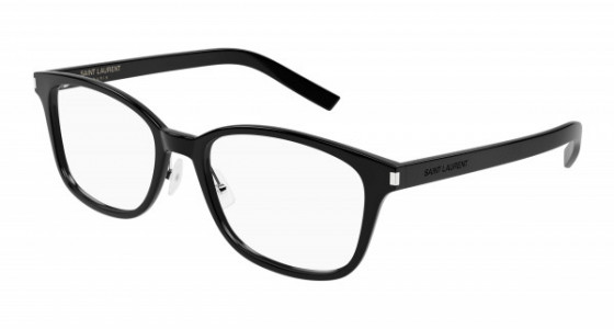 Saint Laurent SL 288/J SLIM Eyeglasses, 001 - BLACK with TRANSPARENT lenses