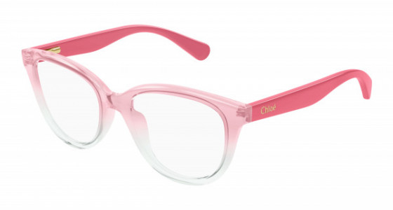 Chloé CC0021O Eyeglasses, 004 - PINK with TRANSPARENT lenses