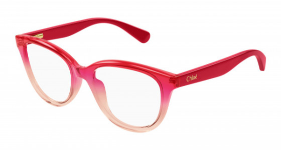 Chloé CC0021O Eyeglasses, 005 - RED with TRANSPARENT lenses